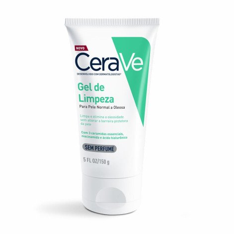 Gel de Limpeza Facial CeraVe Pele Normal a Oleosa Sem Perfume com 150g Gel de Limpeza Facial CeraVe Pele Normal a Oleosa Sem Perfume com 150g