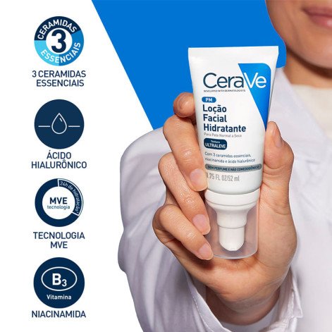 Loção Facial Hidratante Ultraleve Pele Normal a Seca 52ml CeraVe Loção Facial Hidratante Ultraleve Pele Normal a Seca 52ml CeraVe