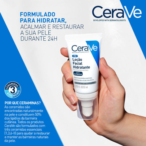 Loção Facial Hidratante Ultraleve Pele Normal a Seca 52ml CeraVe Loção Facial Hidratante Ultraleve Pele Normal a Seca 52ml CeraVe