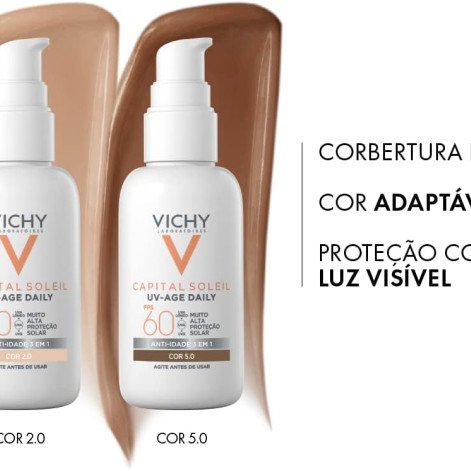 Protetor Solar Facial Vichy Capital Solei Uv-Age FPS60 Cor 2.0 40g Protetor Solar Facial Vichy Capital Solei Uv-Age FPS60 Cor 2.0 40g