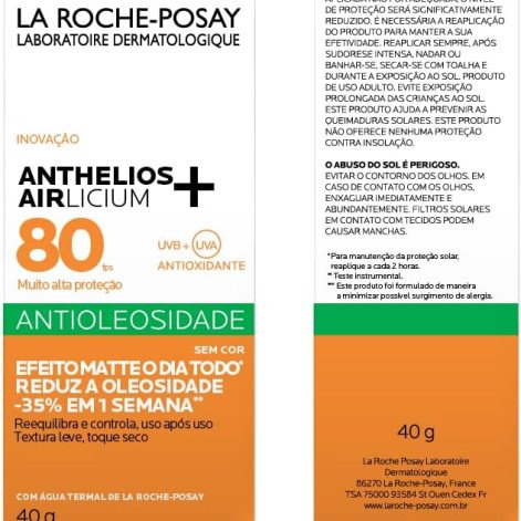 Protetor Solar Facial La Roche-Posay Anthelios Airlicium+ FPS80 40g