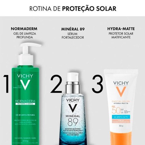 Protetor Solar Facial Vichy Hydra-Matte FPS50 Cor 2.0 30g