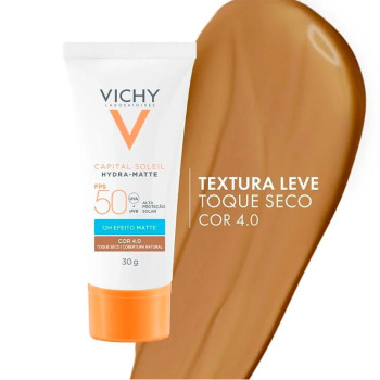 Protetor Solar Facial Vichy Capital Soleil Hydra-Matte FPS 50 Cor 4.0 30g