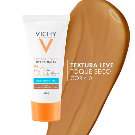 Protetor Solar Facial Vichy Capital Soleil Hydra-Matte FPS 50 Cor 4.0 30g