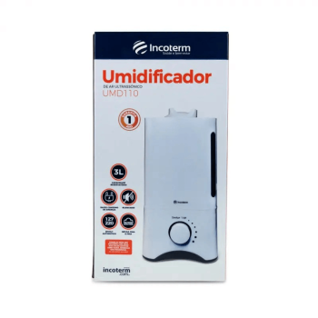 Umidificador de Ar Ultrassônico UMID110 3L Bivolt Silencioso Incoterm