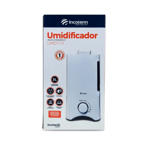 Umidificador de Ar Ultrassônico UMID110 3L Bivolt Silencioso Incoterm