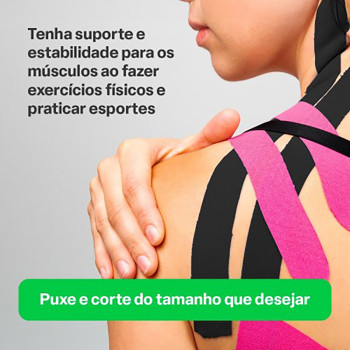 Fita Kinésio Multilaser Muscle Fix Preta 5cm X 5m