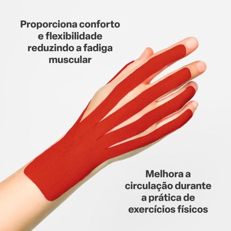 Fita Kinésio Rolo 5cmx5m Vermelha Multilaser Saúde - HC043