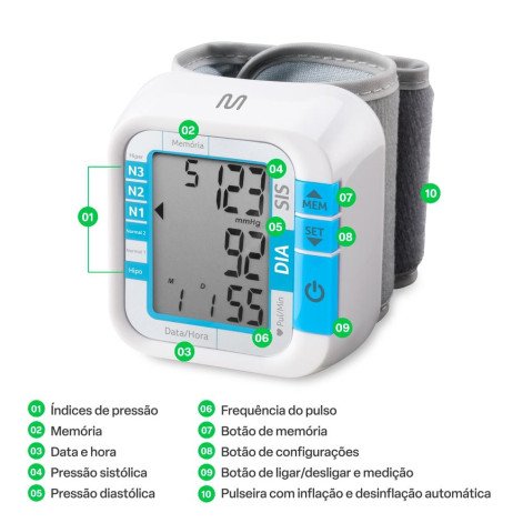 Monitor De Pressão Arterial Pulso Multi Saúde - HC204
