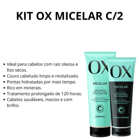 Kit Ox Micelar - Shampoo 200ml + Condicionador 170ml Kit Ox Micelar - Shampoo 200ml + Condicionador 170ml