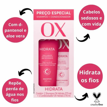 Kit Hidrata Ox Hidrata Shampoo 375ml + Condicionador 170ml