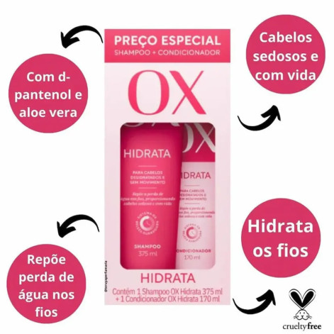 Kit Hidrata Ox Hidrata Shampoo 375ml + Condicionador 170ml