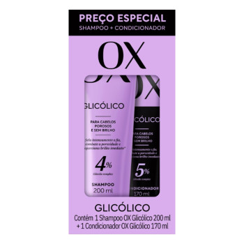 Kit OX Shampoo 200ml + Condicionador 170ml Glicólico