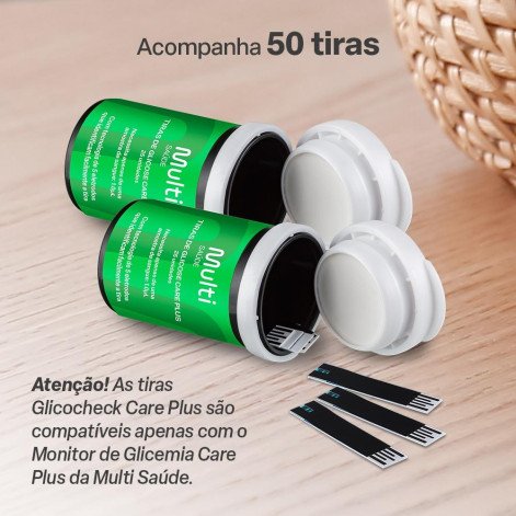 Kit de Tiras para Glicemia Glicocheck HC489 50 unidades
