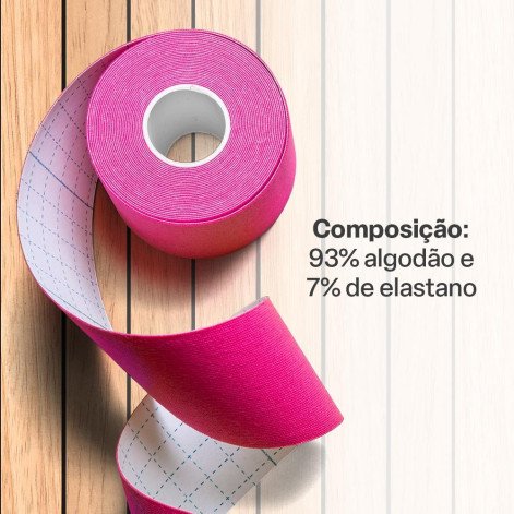 Fita Kinésio Rolo 5cmx5m Rosa Multi Saúde - HC028