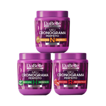 Kit Máscaras Capilar Dabelle Hair Intense Meu Cronograma Perfeito Hidratação, Nutrição e Reconstrução