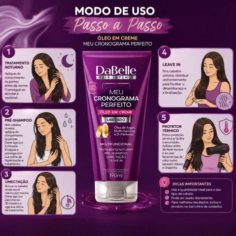 Óleo Em Creme DaBelle Meu Cronograma Perfeito Multifuncional 190ml