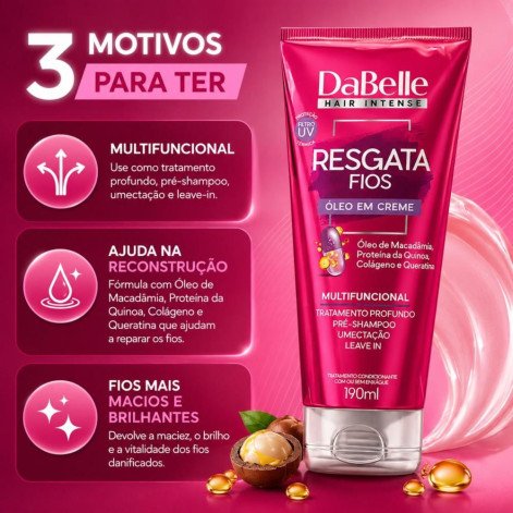Óleo Em Creme DaBelle Resgata Fios Multifuncional 190ml