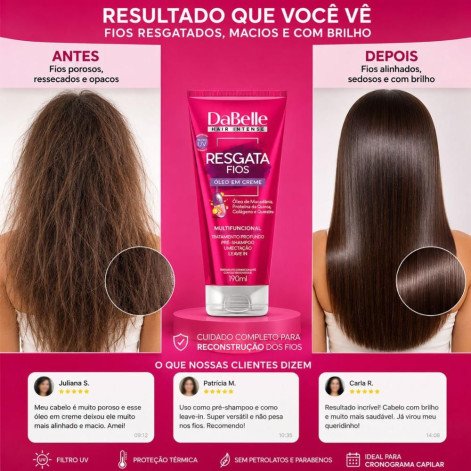 Óleo Em Creme DaBelle Resgata Fios Multifuncional 190ml
