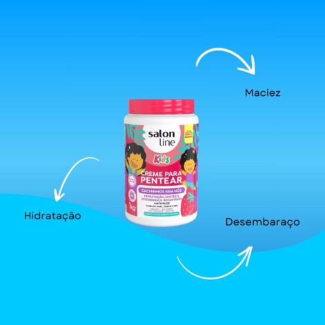 Creme Para Pentear Morango Kids Cachinhos sem Nós 1kg