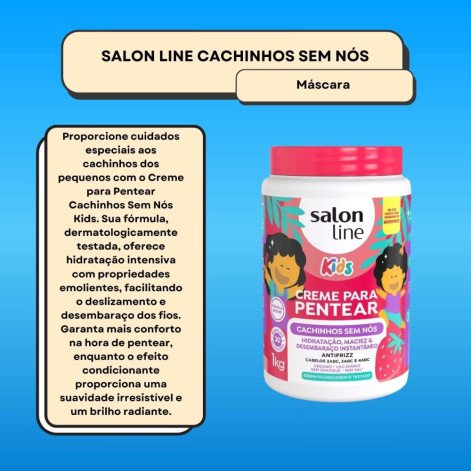 Creme Para Pentear Morango Kids Cachinhos sem Nós 1kg