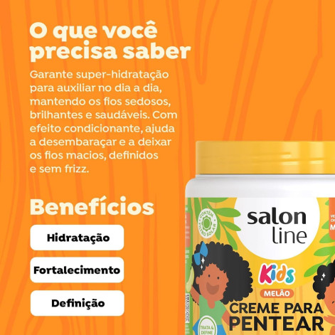 Creme de Pentear Salon Line Kids Cachinhos Poderosos Melão 1kg