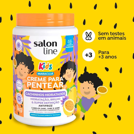 Creme de Pentear Salon Line Kids Cachinhos Hidratados Maracujá 1kg