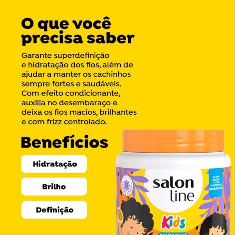 Creme de Pentear Salon Line Kids Cachinhos Hidratados Maracujá 1kg