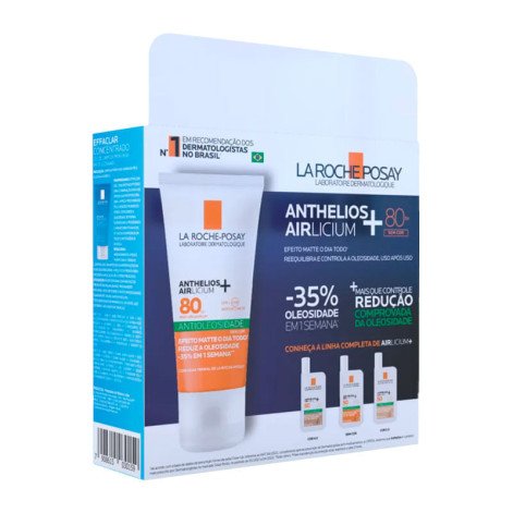 Kit Protetor Solar Facial La Roche-Posay Anthelios Airlicium Antioleosidade FPS80 Sem Cor 40g + Gel de Limpeza Profunda Effaclar Concentrado 50g Kit Protetor Solar Facial La Roche-Posay Anthelios Airlicium Antioleosidade FPS80 Sem Cor 40g + Gel de Limpeza Profunda Effaclar Concentrado 50g