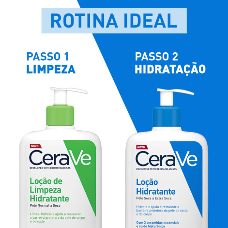 Loção Corporal CeraVe Hidratante com Ceramidas e Ácido Hialurônico Sem Perfume Pele Seca a Extra Seca 340ml Loção Corporal CeraVe Hidratante com Ceramidas e Ácido Hialurônico Sem Perfume Pele Seca a Extra Seca 340ml