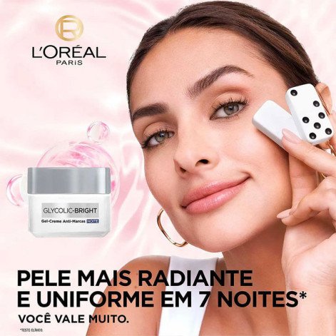 Gel-Creme Facial Anti-Marcas Noite L'oréal Paris Glycolic Bright 49g Gel-Creme Facial Anti-Marcas Noite L'oréal Paris Glycolic Bright 49g