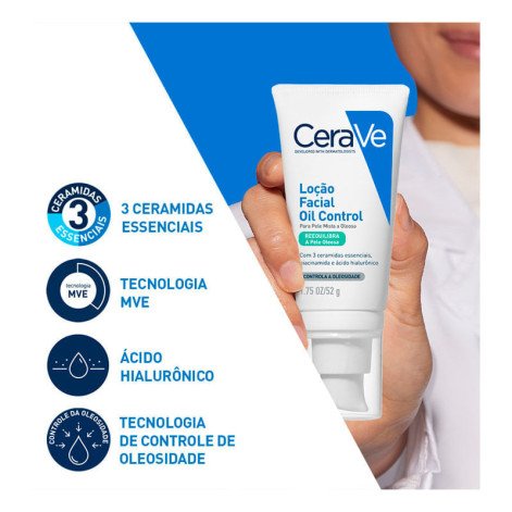 Loção Facial Oil Control Cerave Pele Mista a Oleosa 52g Loção Facial Oil Control Cerave Pele Mista a Oleosa 52g