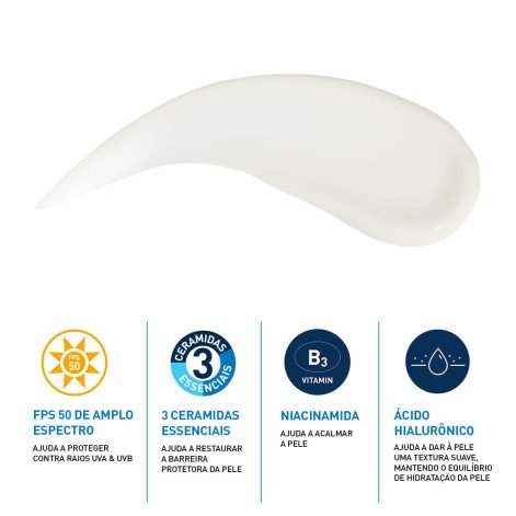 Loção Hidratante Facial CeraVe AM FPS 50 Proteção Solar e Hidratação com Ceramidas 52ml Loção Hidratante Facial CeraVe AM FPS 50 Proteção Solar e Hidratação com Ceramidas 52ml