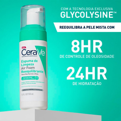 Espuma de Limpeza Facial Cerave Air Foam Reequilibrante 150ml Espuma de Limpeza Facial Cerave Air Foam Reequilibrante 150ml