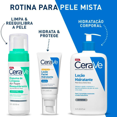 Espuma de Limpeza Facial Cerave Air Foam Reequilibrante 150ml Espuma de Limpeza Facial Cerave Air Foam Reequilibrante 150ml