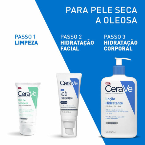 Kit CeraVe Loção Facial Hidratante 52ml + Gel de Limpeza 40g