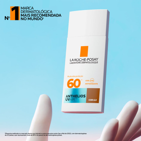 Protetor Solar Facial La Roche-Posay Anthelios UVAir FPS60 Cor 6.0 45ml Protetor Solar Facial La Roche-Posay Anthelios UVAir FPS60 Cor 6.0 45ml