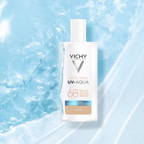 Protetor Solar Facial Efeito Matte 16h FPS 60 Vichy UV-AQUA Cor 2.0 40ml Protetor Solar Facial Efeito Matte 16h FPS 60 Vichy UV-AQUA Cor 2.0 40ml