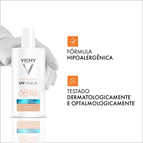 Protetor Solar Facial Efeito Matte 16h FPS 60 Vichy UV-AQUA Cor 2.0 40ml Protetor Solar Facial Efeito Matte 16h FPS 60 Vichy UV-AQUA Cor 2.0 40ml