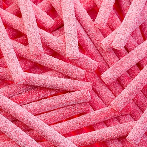 Bala de Gelatina Fini Tubes Azedinhos Sabor Morango e Nata 80g