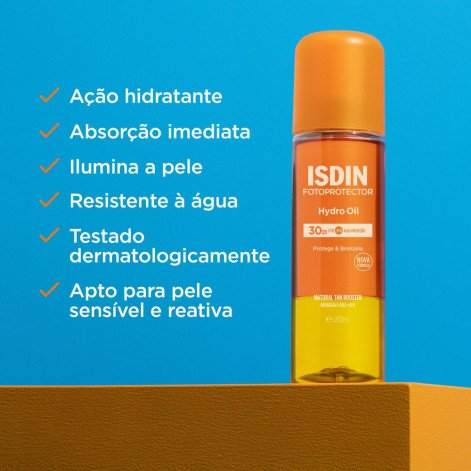 Protetor Solar e Bronzeador Isdin HydroOil FPS30 200ml