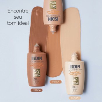 Protetor Solar Facial Isdin Fusion Water Magic Color FPS50 Cor Média - 50ml