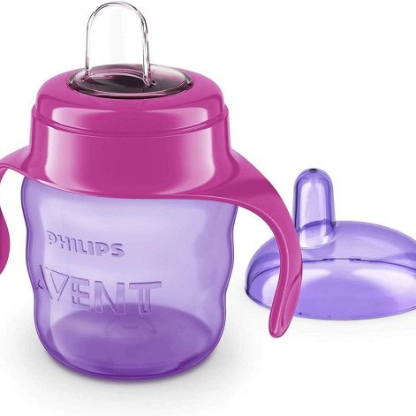 Copo de Transição Avent 6m+ Rosa Bico de Silicone 200ml