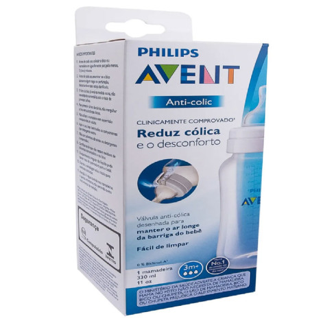 Mamadeira - Clássica Transparente - Anti Cólica - 330 ml - Philips Avent