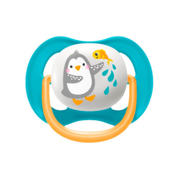 Chupeta Philips Avent Ultra Air Pinguim Cor Azul e Laranja 6-18 Meses 1 Unidade
