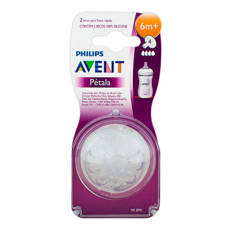 Bico para Mamadeira Avent Pétala 3.0 T5 6m+ 2 Unidades