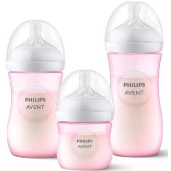 Kit 3 Mamadeiras ANTI-COLIC Petala 125/260/330ML Rosa Philips AVENT SCD838/28