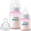 Kit 2 Mamadeiras Classica Rosa 125ML e 260ML + 1 Bico 6M+ Philips AVENT SCY119/14