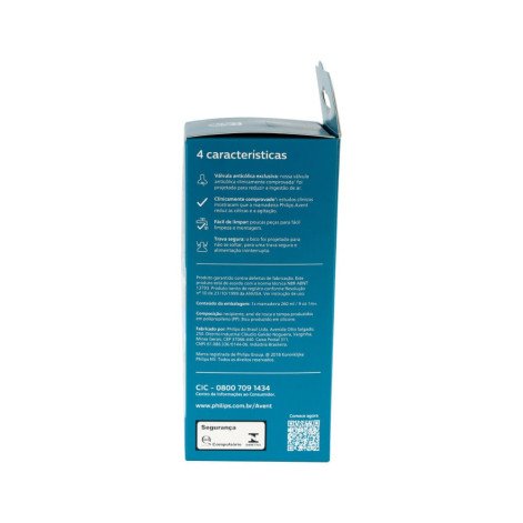 Mamadeira Avent Anti-colic 260ml Elefante Azul 1m+ Mamadeira Avent Anti-colic 260ml Elefante Azul 1m+