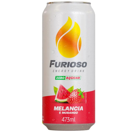 Energético Melancia e Morango Zero Açúcar Furioso Lata 473ml
